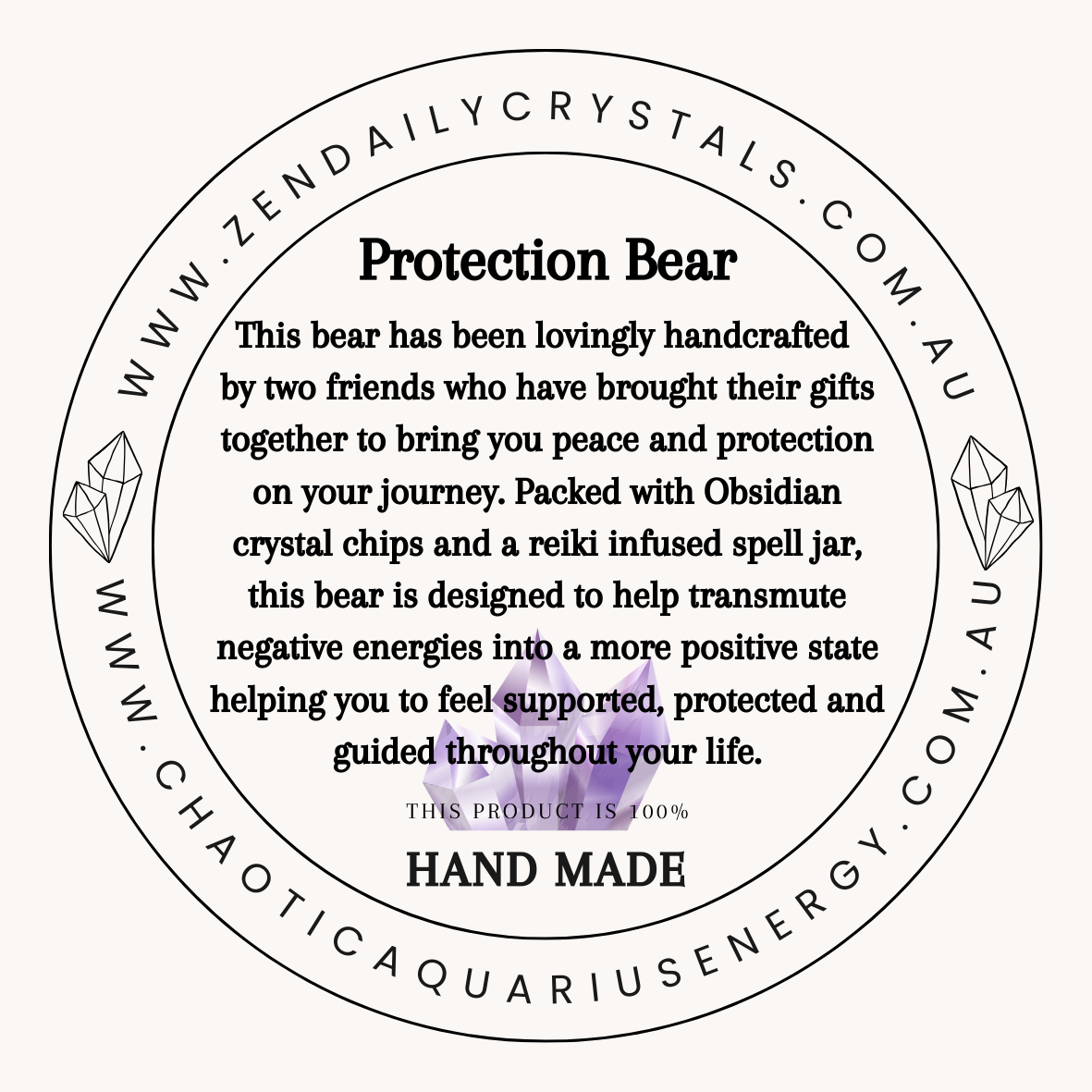 Resin Crystal Bear & Reiki Infused Spell Jar