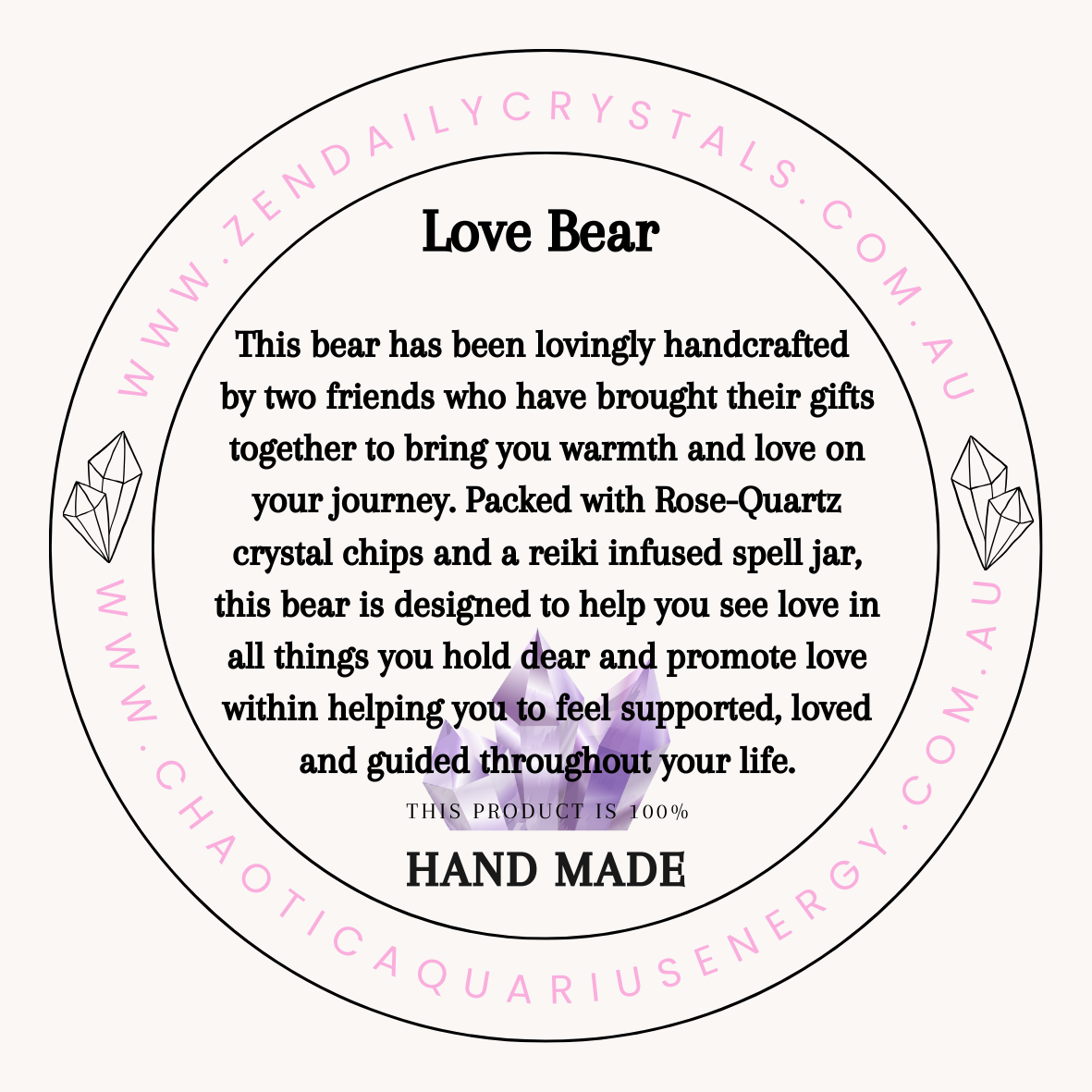 Resin Crystal Bear & Reiki Infused Spell Jar