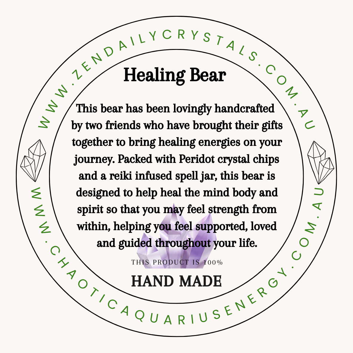 Resin Crystal Bear & Reiki Infused Spell Jar